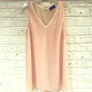 Light pink lace sheer Astr mini shift dress